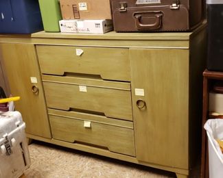 MCM Avocado Faux Finish Dresser Buffet/Credenza 50"W x 19.75"D x 33.5"H    $495