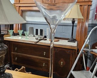 Gigantic Martini Glasses Almost 24" Tall x 10.5" diameter at the top    3 Available (minor chips on all 3) $45 each 