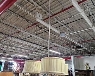 Modern Upscale 3 Light with Shades Ceiling Pendant Light 6' H x 24" Diameter with 3 addition Rods/32" $249
