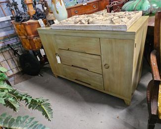 MCM Avocado Faux Finish Dresser Buffet/Credenza 50"W x 19.75"D x 33.5"H    $495