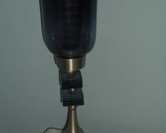 Pair matching blue globe candle holders