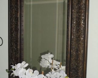Framed beveled mirror