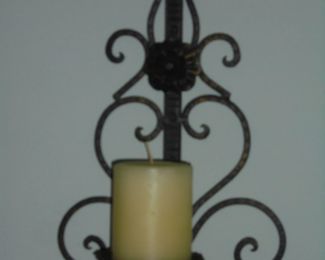 Pair candle wall sconces