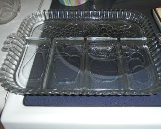 Pressed glass fruit bowl