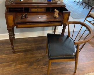 1920 Antique folding console desk / spinet writing desk