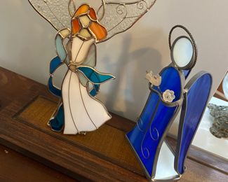 stained glass candle votive angels