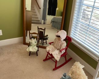 Large MCM mirror (with bracket for dresser mount)