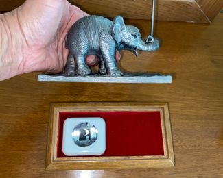 Pewter elephant music box trinket