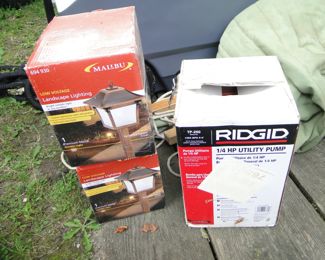 Rigid pump new $25 Solar lights $5 each
