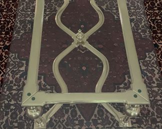 Vintage Smith & Watson Furniture Brass & Glass Cocktail Table. Photo 2 of 2.