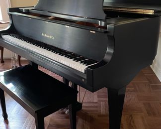 William Knabe & Company 5G Ebony Matte Finish Grand Piano. Serial Number YG013050. Photo 2 of 6.