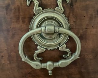 Antique French Provincial Regency-Style Fruitwood Commode with Brass Hardware. Photo 6 of 6.