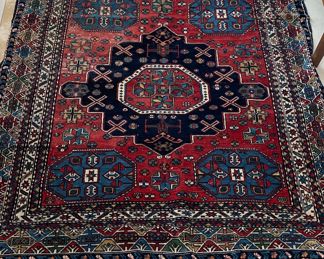 Vintage Persian Rug. Measures 4' 7" x 5' 4". Photo 1 of 4.