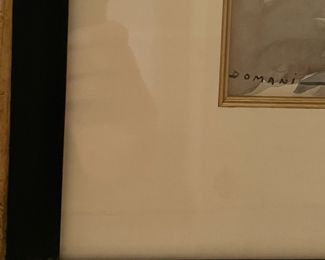 Antique French Watercolors - 4 Available (2 Shown). Each Measures 10.25" x 13.75" without Frame. Signed Domani. Photo 4 of 4.