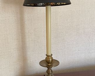 Pair of Chapman Brass Candlesticks Table Lamps. Each Measures 25" H. Photo 1 of 2.