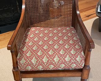 Edward Ferrell Cane Frame Chair with Down-Filled Cushion. Measures 24" W x 32" D. Photo 1 of 6.