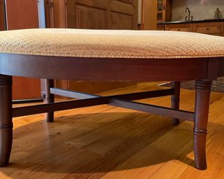 Henredon Pleasant Street Cappacuino Ottoman with Faux Bamboo Trim. Measures 38" x 30" x 18" H. Photo 1 of 4.