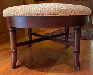 Henredon Pleasant Street Cappacuino Ottoman with Faux Bamboo Trim. Measures 38" x 30" x 18" H. Photo 2 of 4.