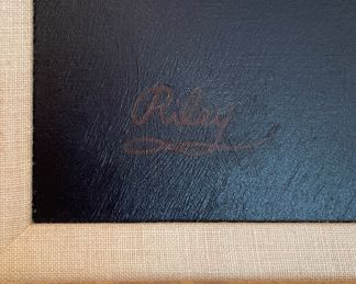 Gene S. Riley, "Clay Pipe." Oil on Canvas. Measures 17.5" H x 41" W without Frame; 48" x 25" with Frame. Photo 2 of 3.