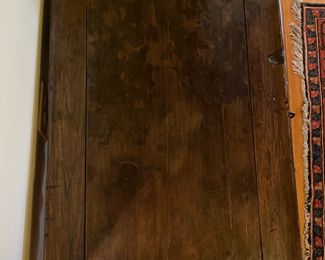 Golden Triangle Antique Chinese Elmwood Kang / Low Table with Decorative Key. Measures 32" W x 19" D x 13" H. Photo 2 of 6.