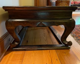 Golden Triangle Antique Chinese Elmwood Kang / Low Table with Decorative Key. Measures 32" W x 19" D x 13" H. Photo 4 of 6.