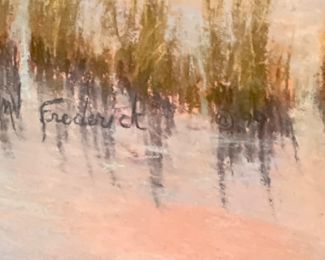 Ruth Frederick, "Scottish Marshes." Pastel on Paper. Measures 29" x 20" W without Frame; 41" x 33" with Frame. Signed. Photo 2 of 3.
