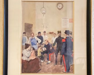 Antique French Watercolors - 4 Available (2 Shown). Each Measures 10.25" x 13.75" without Frame. Signed Domani. Photo 3 of 4.