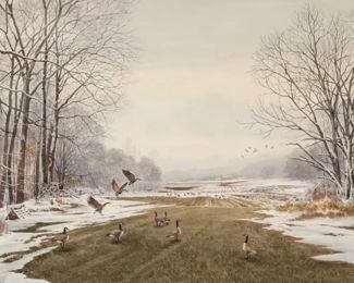 Florian Lawton, "Open Country." Watercolor on Paper. Measures 38.50" x 58.50". Photo 1 of 2.