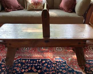 Primitive Milking Bench. Measures 48" W x 18" W x 17" H. Photo 3 of 3.