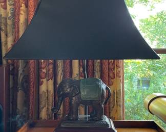Figural Elephant Base Table Lamp. Photo 1 of 2.