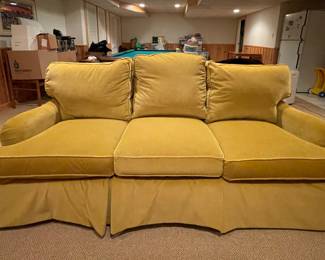 Lee Industries Wide-Whale Corduroy Upholstered Sofa. Measures 84" W x 38" D. Photo 1 of 4.