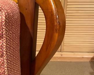 Vintage 1970s Hickory Chair French Provincial Cherry Wood Chair. Measures 30" W x 34" H. Photo 3 of 3.