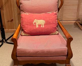 Vintage 1970s Hickory Chair French Provincial Cherry Wood Chair. Measures 30" W x 34" H. Photo 1 of 3.