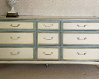Vintage Baker Furniture 9-Drawer Chest of Drawers. Measures 67" W x 19" D x 32" H. Photo 1 of 4.