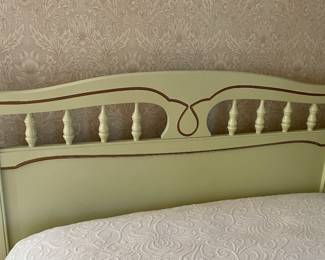 Vintage Hand-Painted Twin Bed Frame Set. Photo 3 of 4.