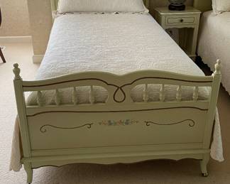 Vintage Hand-Painted Twin Bed Frame Set. Photo 2 of 4.