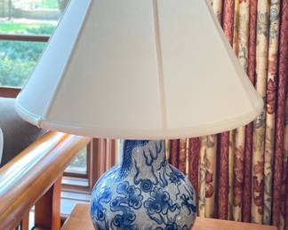 Chinoiserie Blue & White Table Lamp. Photo 1 of 3.