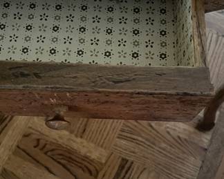 Louis XV -Style French Triangle Side Table with "Hoof" Feet. Measures 24" x 24" x 24" x 21" H. Photo 3 of 5.