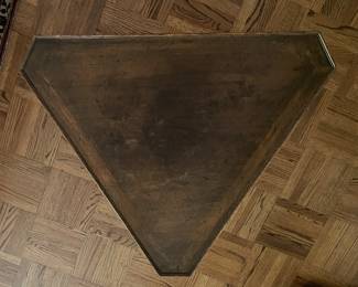 Louis XV -Style French Triangle Side Table with "Hoof" Feet. Measures 24" x 24" x 24" x 21" H. Photo 2 of 5.