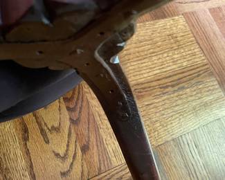 Antique Flip-Top Pie Crust Table with "Bird Cage." Measures 22" D x 27" H. Photo 3 of 4.