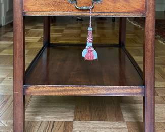 Mahogany Side Table with Drawer & Shelf. Photo 1 of 5.