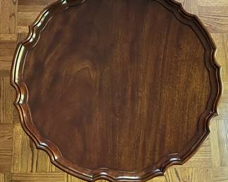 Antique Flip-Top Pie Crust Table with "Bird Cage." Measures 22" D x 27" H. Photo 2 of 4.