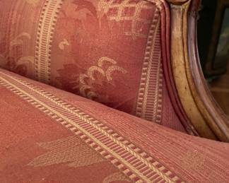 Pair of Queen Anne Style Upholstered Bergere Chairs. Each Measures 34" W x 36" D. Photo 3 of 5.
