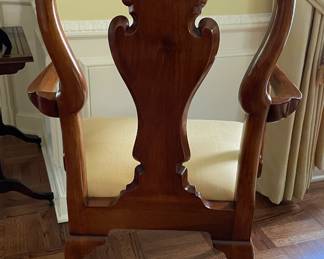 Caledonian Reproduction Walnut Queen Anne Arm Chair - 2 Available. Each Measures 24" W x 17" D. Photo 3 of 4.