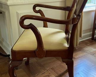 Caledonian Reproduction Walnut Queen Anne Arm Chair - 2 Available. Each Measures 24" W x 17" D. Photo 2 of 4.