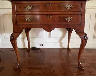 Arthur Brett Mahogany Queen Anne Two-Drawer Low Boy Side Table With Pad Feet - 2 Available. Each Measures 30" x 19" x 28" H. Photo 1 of 4.