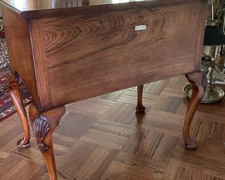Arthur Brett Mahogany Queen Anne Two-Drawer Low Boy Side Table With Pad Feet - 2 Available. Each Measures 30" x 19" x 28" H. Photo 3 of 4.