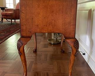 Arthur Brett Mahogany Queen Anne Two-Drawer Low Boy Side Table With Pad Feet - 2 Available. Each Measures 30" x 19" x 28" H. Photo 4 of 4.