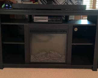 Media Console with Working Faux Fireplace.