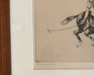 "Warming Up," Diana Thorne. Original Pencil. Edition 250. 1938. Photo 2 of 3.